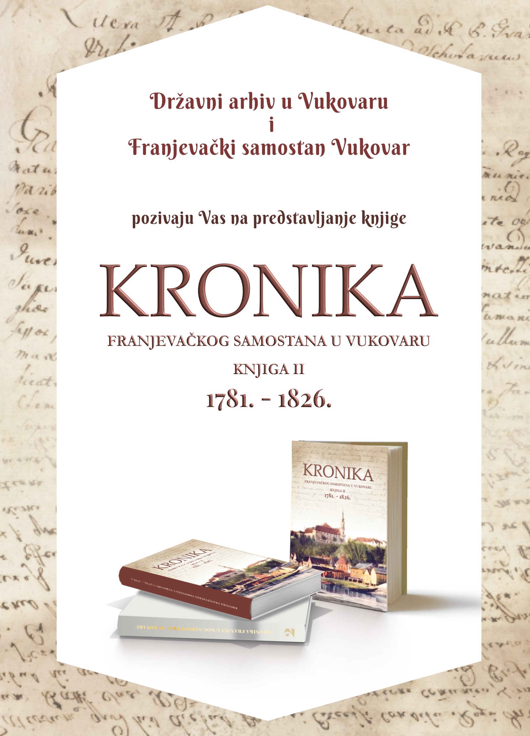 Predstavljanje knjige: KRONIKA FRANJEVAČKOG SAMOSTANA U VUKOVARU, Knjiga II, 1781.-1826.